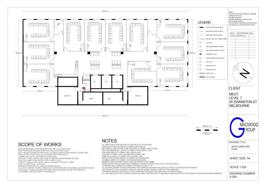 Floor plan of new furniture layout